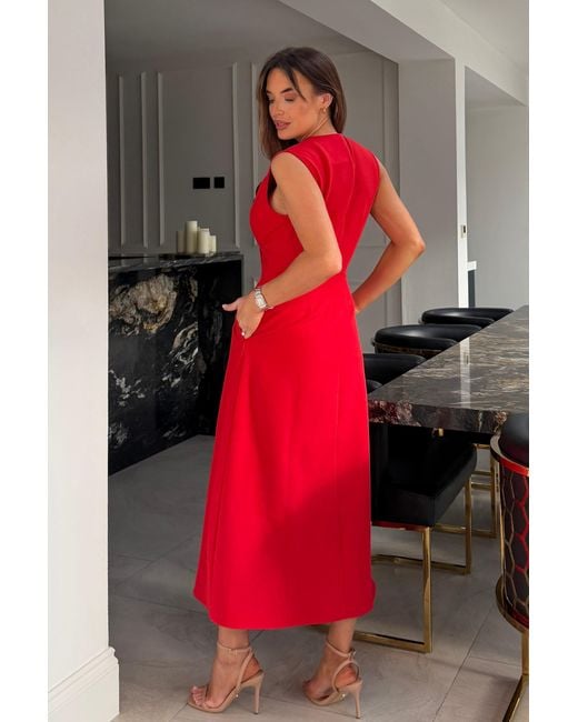 Girl In Mind Hazel Tailored Sleeveless Midi Dress