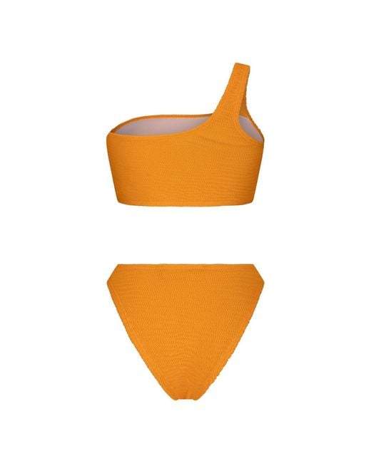 Maison Tangerine Orange Mykonos Crinkle Swimsuit Tangerine Bikini