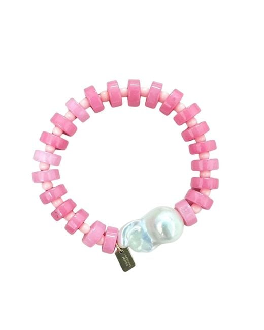Christina Greene Pink Rosy Outlook Baroque Pearl Beaded Bracelet
