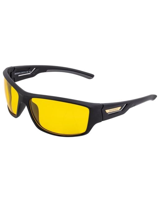 Breed Yellow Aquarius Polarized Tr90 Wrap Sunglasses for men