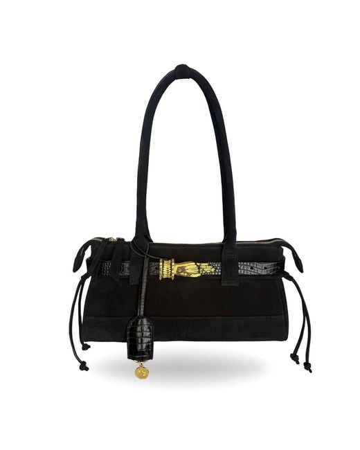 Indigolush Black East West Gilded Lure Suede