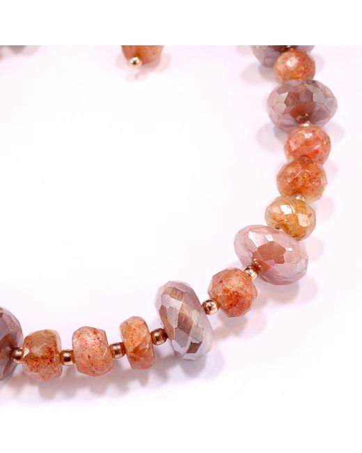 Mineralgems•Studio Pink Rose Sunstone And Moonstone Bracelet
