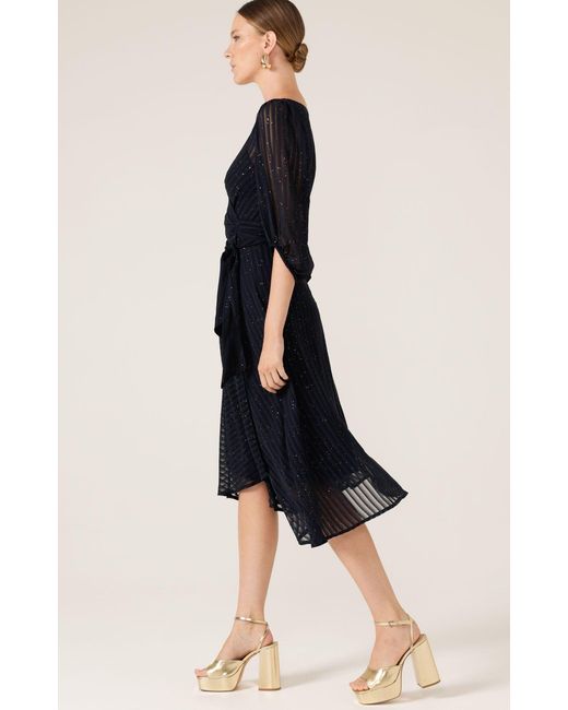 SACHA DRAKE Blue Vivienne Wrap Dress