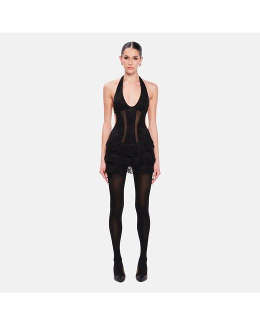 OW Collection Black Eleanor Mini Dress