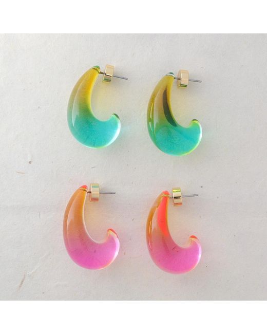 Hye Jane Jewelry Pink Ombré Resin Statement Earrings