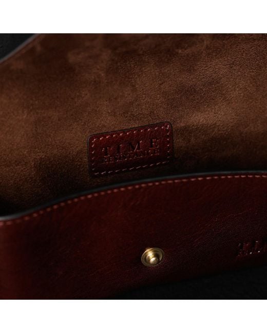 Time Resistance Brown Leather Glasses Case for men