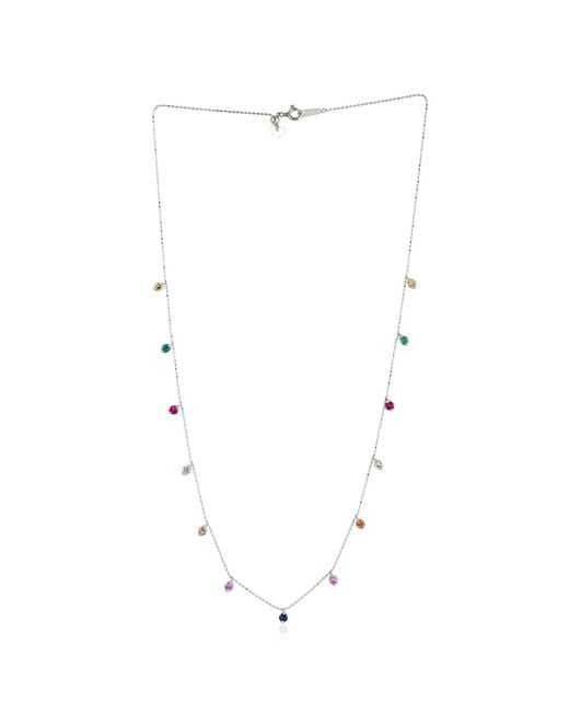 Artisan Blue Ruby, Emerald & Sapphire Station Necklace