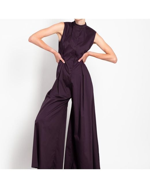 gaffer&fluf Purple Box Pleats Jumpsuit