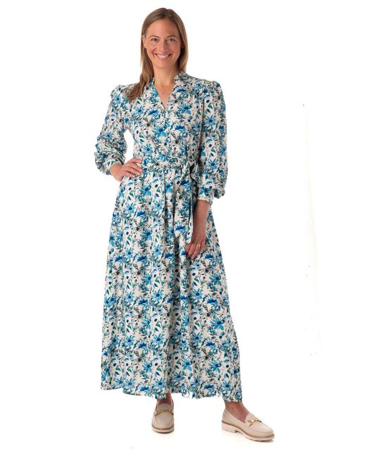 Franchetti Bond Blue Tomassa Garden Floral Occasion Dress