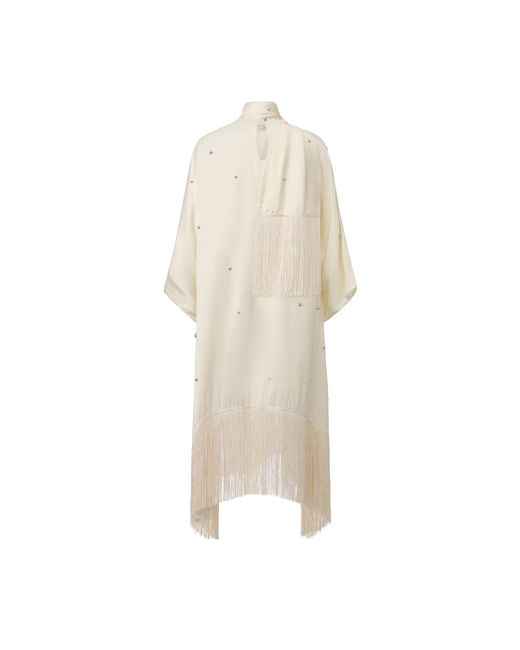 FRONT ROW SHOP Natural Neutrals Stud-Embellished Scarf Dress Ivory