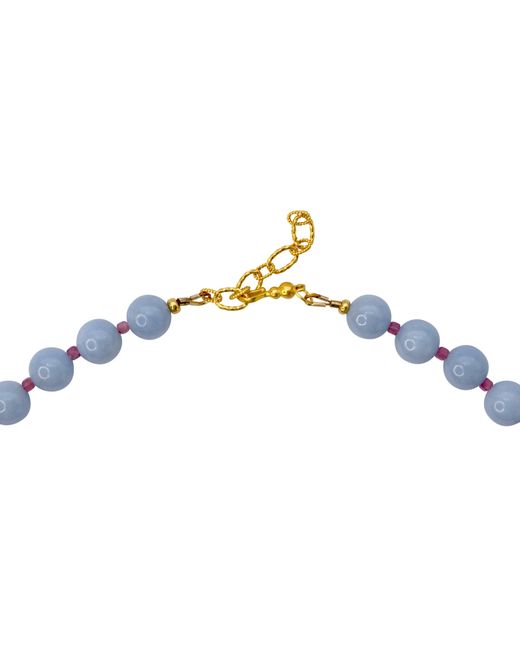 Bombyx House Blue Angelite Tourmaline Alternating Necklace
