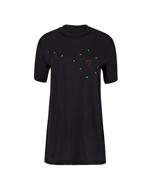 Boutique Kaotique Black Embroidered Bug Tee