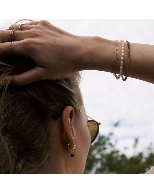 Herself Collections Metallic Freshwater Ivory Pearl Bracelet