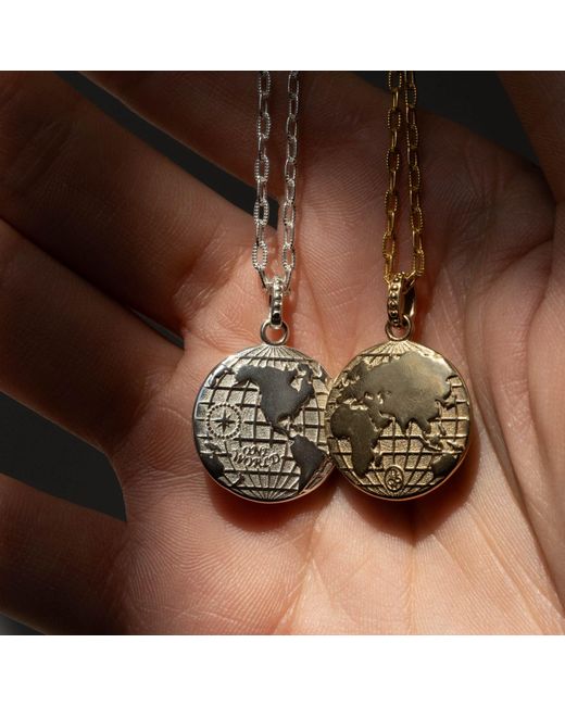 Dower & Hall Metallic One World Talisman Necklace In