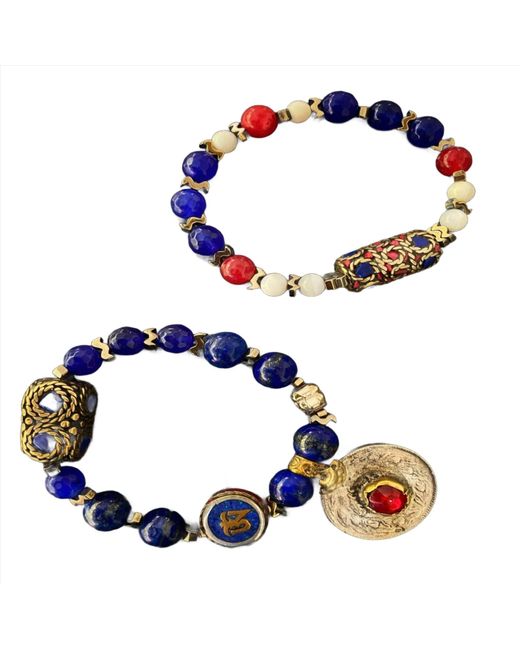Ebru Jewelry Blue Aegean Bracelet Set