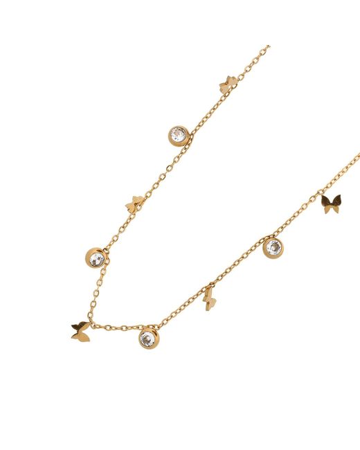 Ebru Jewelry Metallic Hope Butterfly & Diamond Necklace