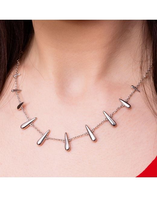 Lucy Quartermaine White Sterling Long Shard Station Necklace