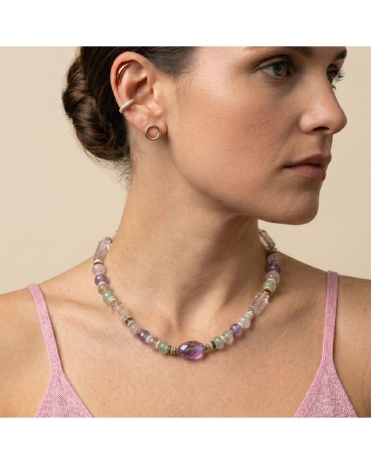 Jaredjamin Metallic Iris Amethyst & Multi-Gemstone Necklace