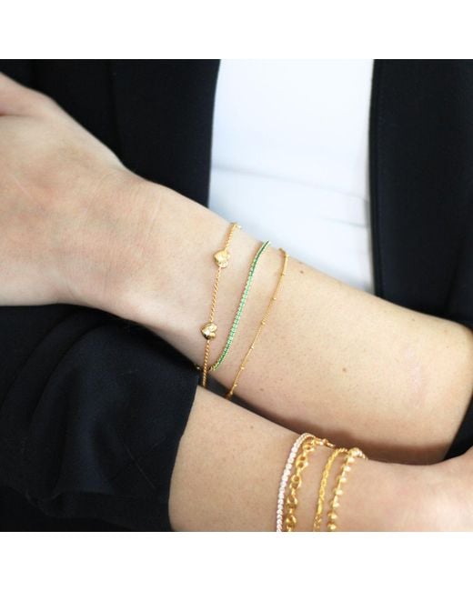 Nazzar Metallic Heart Zirconia Bracelet