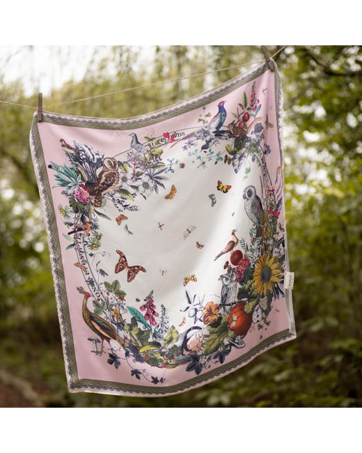 Fable England White Fable Nature's Fairytale Luxury Square Scarf