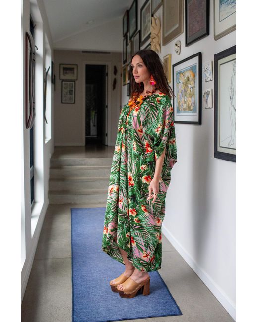 Jennafer Grace Green Hilo Garden Caftan