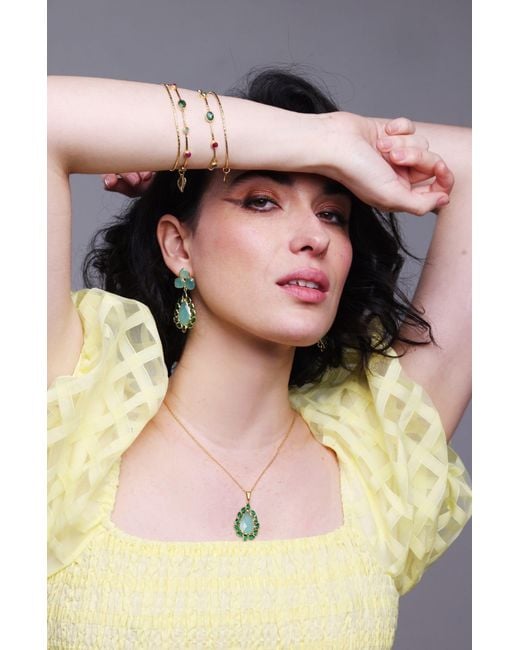 Magpie Rose Green Theia Aqua Pendant