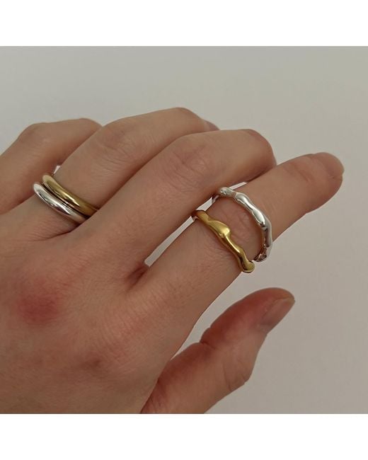 Cote Cache Metallic Organic Band Ring