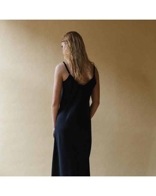 Una Berzina Black Maxi Second Skin Slip Dress