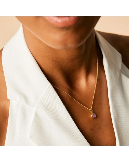 Charlotte's Web Jewellery Metallic July Birthstone Charm Vermeil Necklace