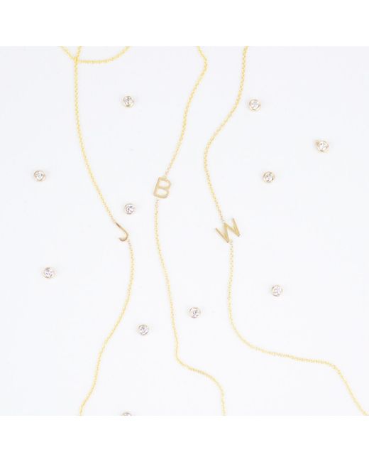 Maya Brenner Metallic 14K Asymmetrical Letter Necklace