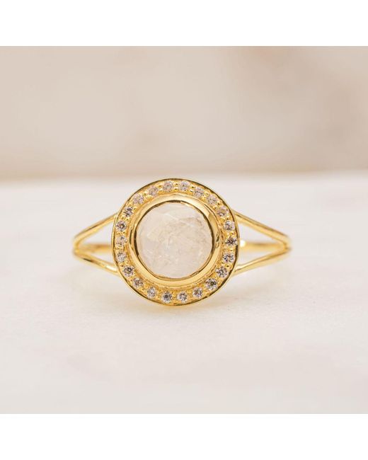 Seven Saints Metallic Moonstone Goddess Glow Ring, Over Sterling