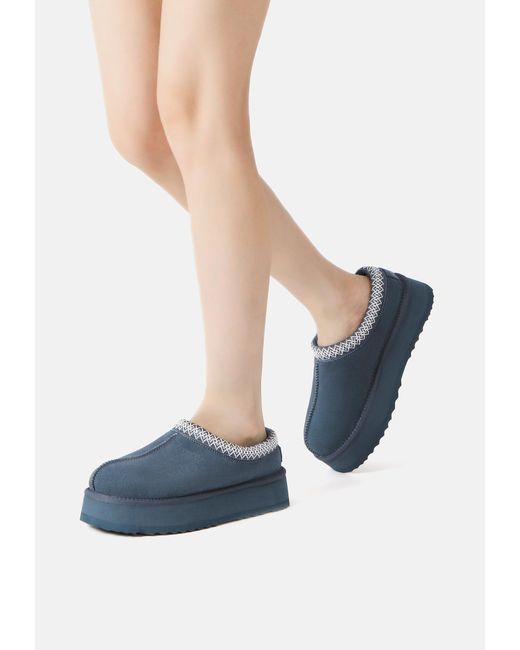 EverAu Australia Blue Wonga Leather Slippers
