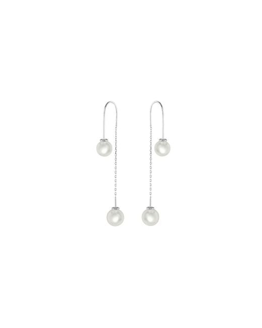 Lucy Quartermaine White Double Pearl Earrings