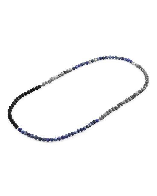 Anchor and Crew Blue Sodalite, Onyx & Jasper Isaac & Stone Skinny Necklace X Wrap Bracelet for men