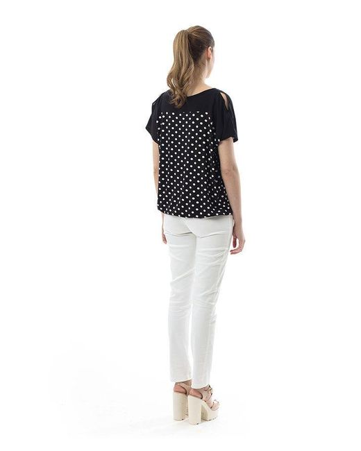 Conquista Black Polka Dot Top