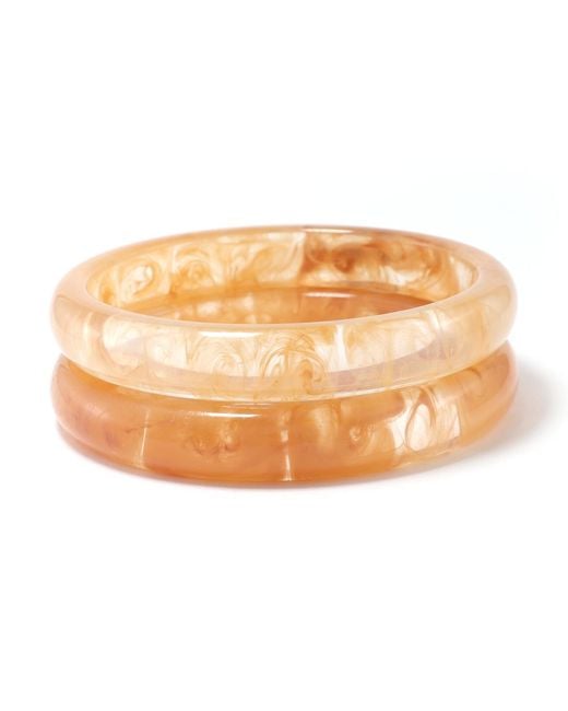 Hye Jane Jewelry Orange Neutrals Caramel Swirl Marbled Resin Bangles