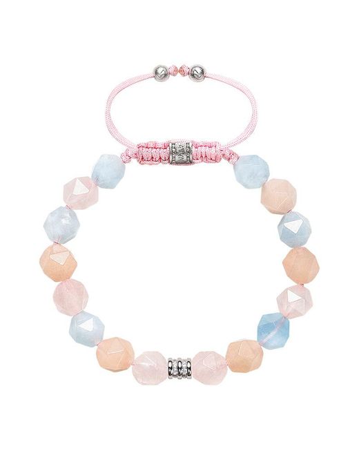 AWNL Pink Multicolored Morganite Macrame Bracelet