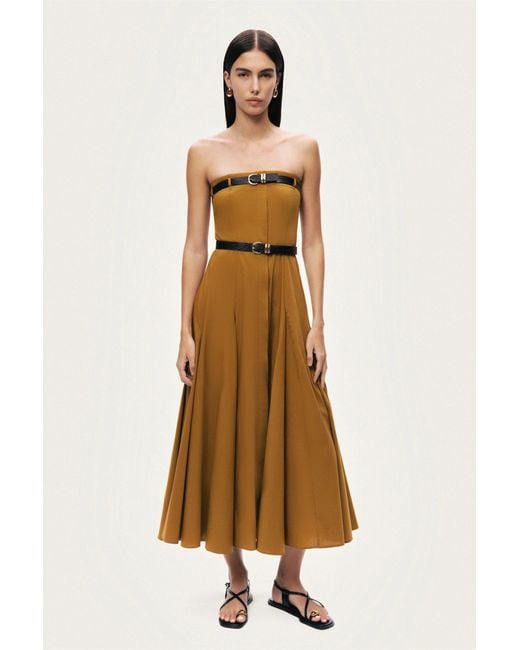 Nocturne Natural Strapless Double Belted Midi Dress