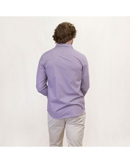Lords of Harlech Purple Morris Rectangles Shirt for men
