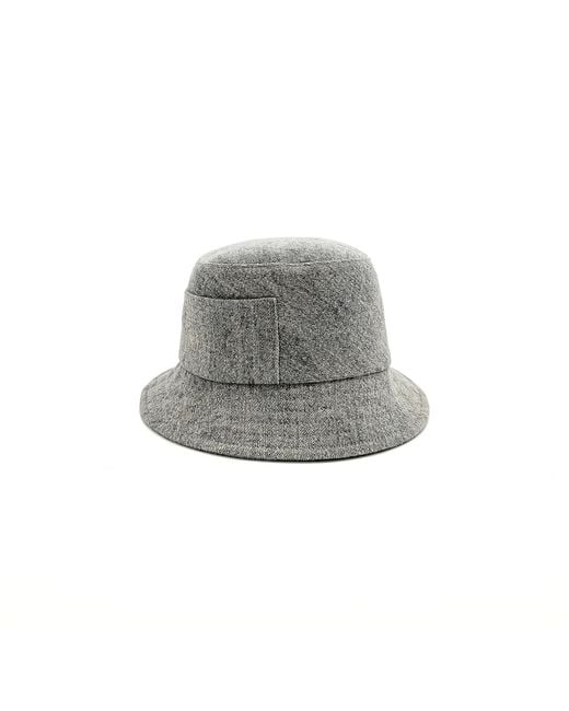 DORIA 1905 Gray Raw Washed Denim Bucket Hat for men
