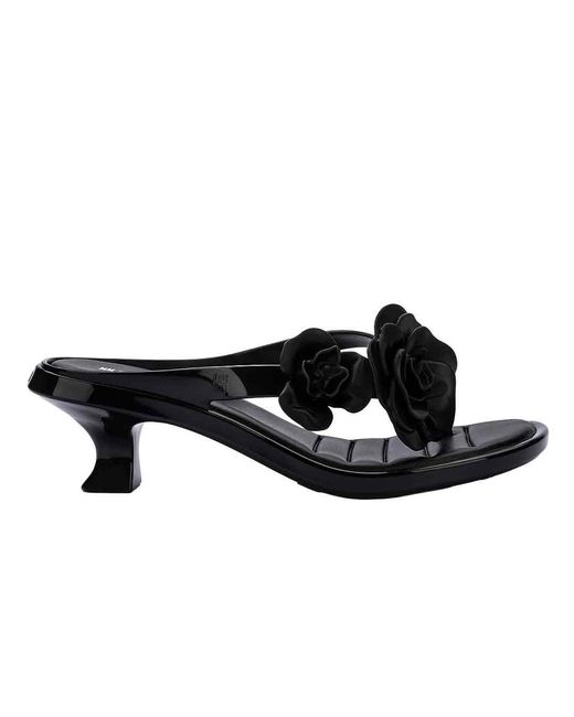 Melissa Black Thong Kitten Heel Petals