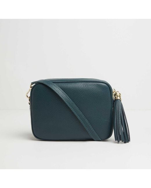 Betsy & Floss Green Verona Crossbody Tassel Bag With And Chevron Strap