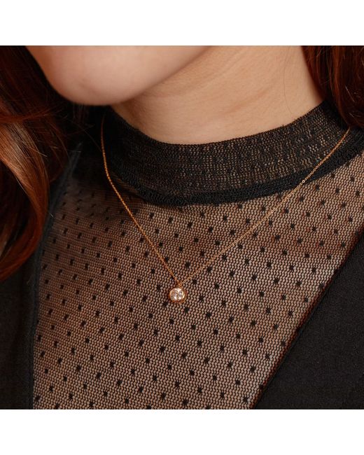 Augustine Jewels Metallic Delicate Round Shaped Diamond Necklace Bezel Set