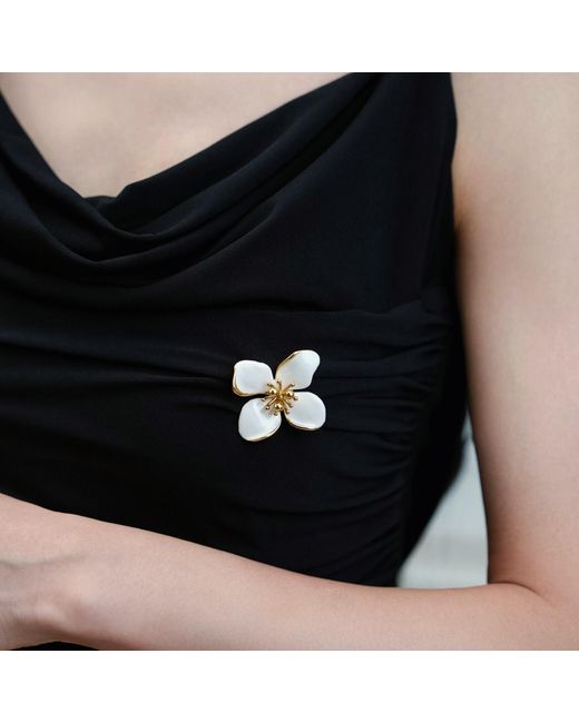 Retro Chic Metallic Iris Blossom Brooch