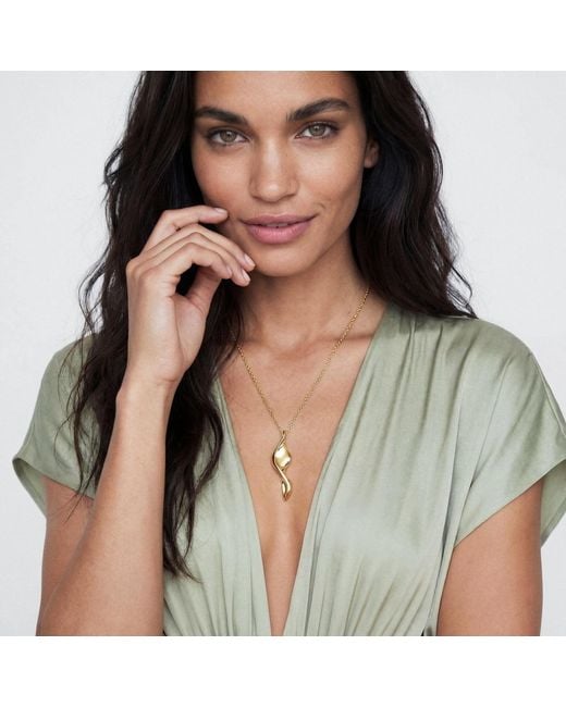 Sif Jakobs Jewellery Metallic Necklace Foglia Grande