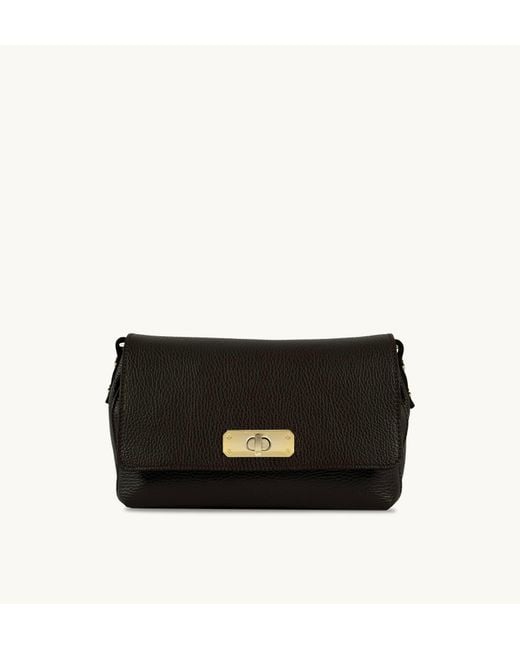 Apatchy London Black The Maisie Midi Chocolate Leather Bag
