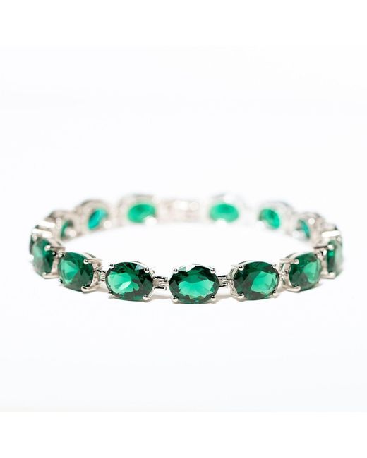 Belinda Jewelz Green Kierra Oval-Cut Emerald Tennis Bracelet