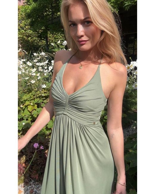 Chic by Lirette Green Halter Dress Natural