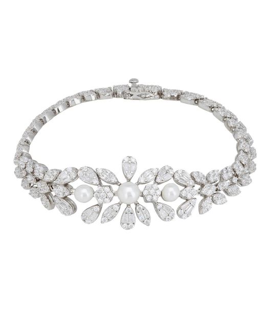 Latelita London Metallic Neutrals Empress Pearl Petal Tennis Bracelet