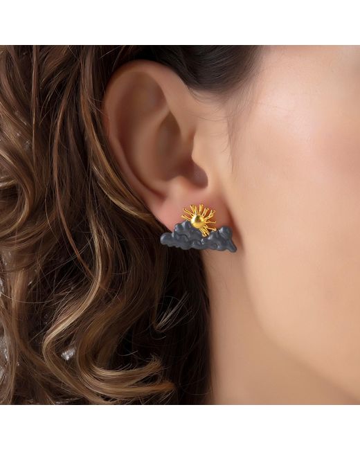 Milou Jewelry Blue Clouds & Sun Earrings